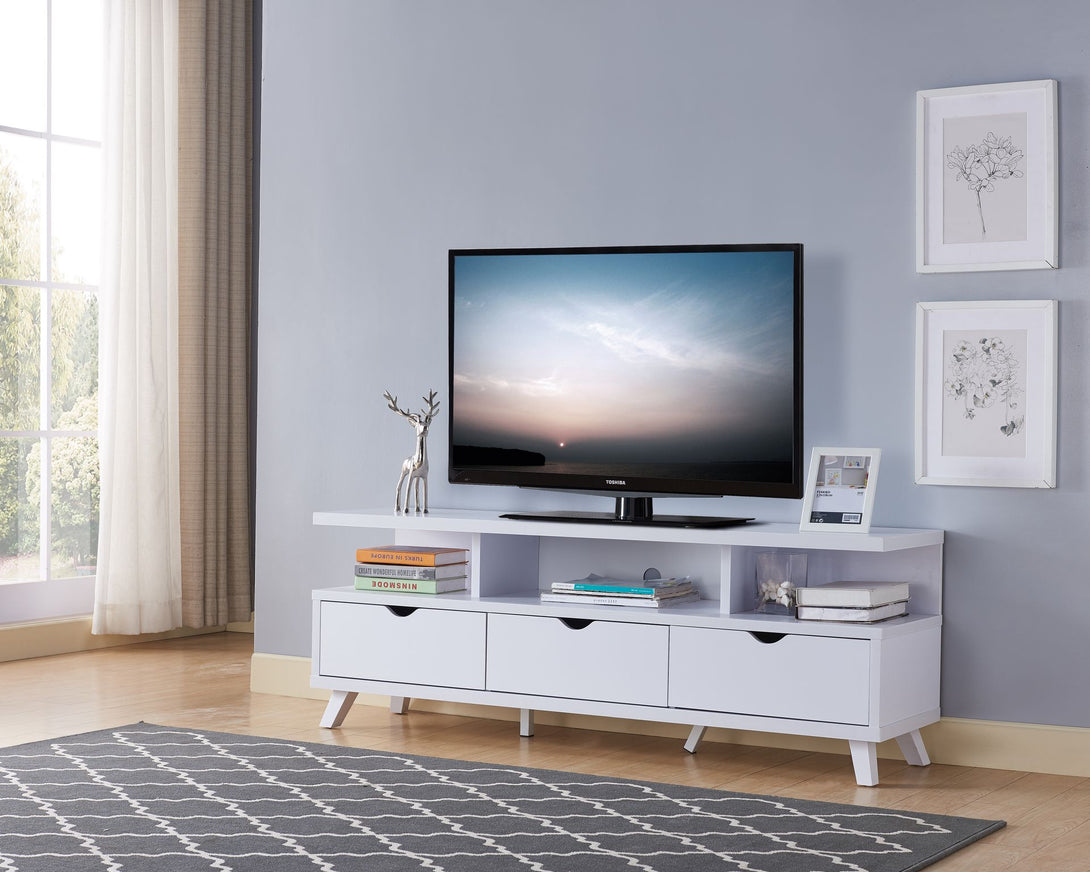 60'' TV STAND - WHITE 3