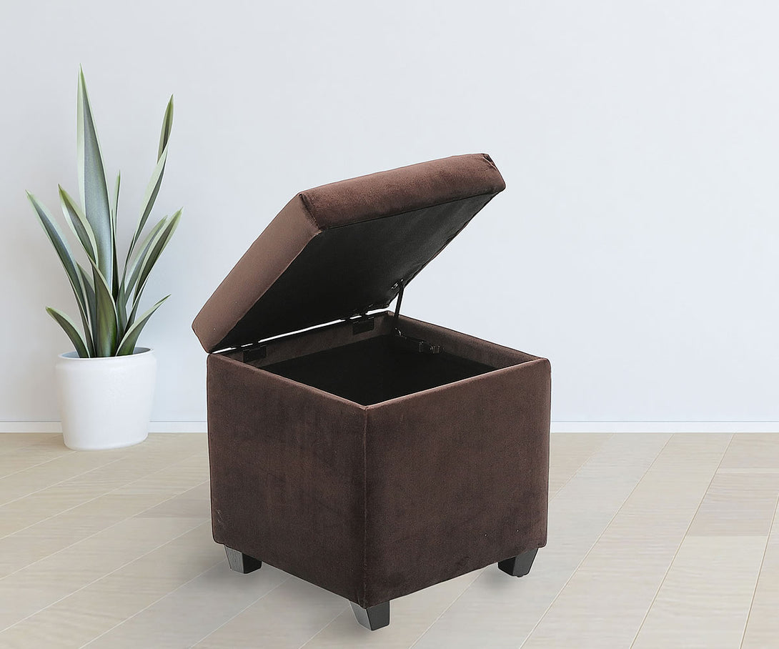 Brown Cube Storage Ottoman 2012-TH 2
