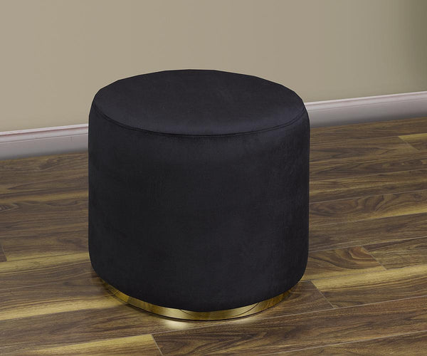 Black Round Ottoman18253-OTT-BK