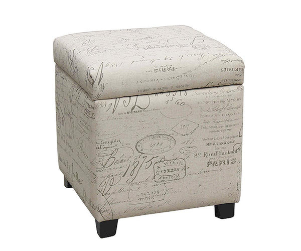 Grey Cube Storage Ottoman 2012-TH