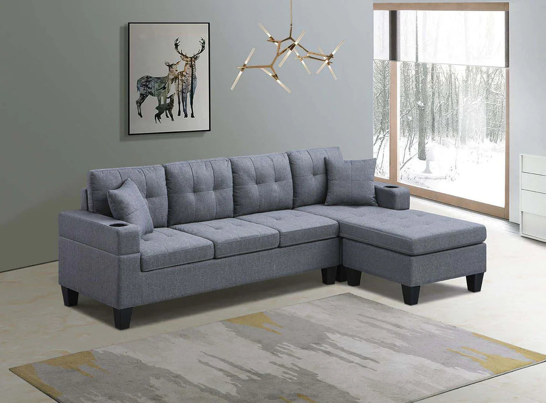 Reversible Sectional Sofa Grey