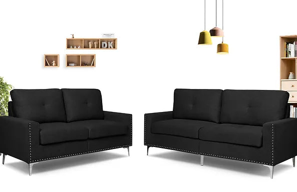 Rita 2 Pcs Sofa Set (Charcoal)