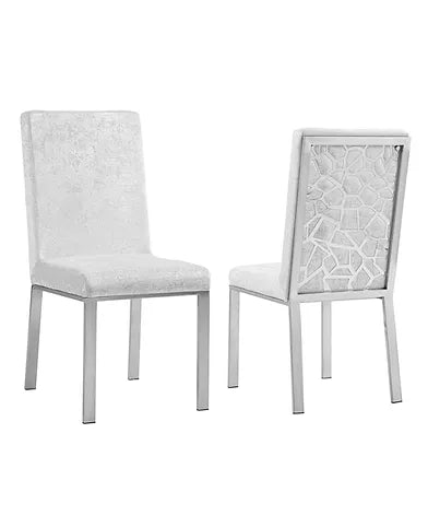 Angelina Chairs Ivory Silver