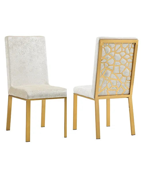Angelina Chairs Ivory Gold