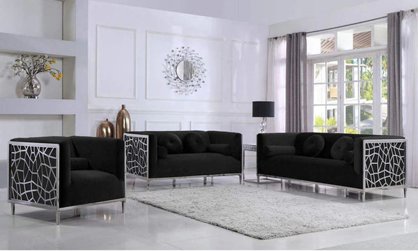 3 PC Black Sofa Set 2124