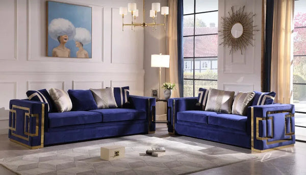 Lantern Sofa Set Blue