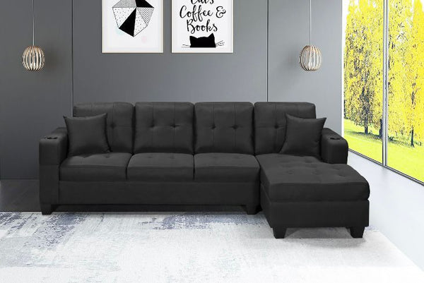 Reversible Sectional Sofa Black