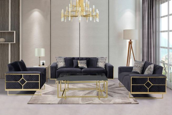 Luxury Sofa Set Black FS327